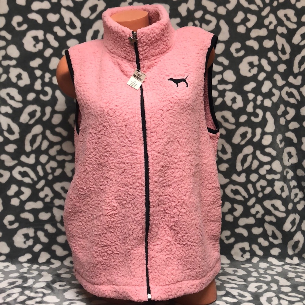 Large PINK Sherpa vest